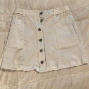 White Jean Mini Skirt